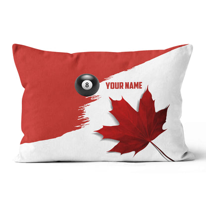 Personalized Canada Leaf Billiard Pillow, Billiard Canadian Flag Pillows TDM0853