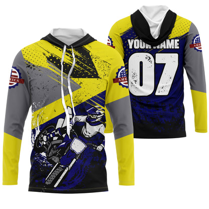 Kids youth adult jersey for dirt bike custom UV blue Motocross racing shirt off-road motorcycle PDT100