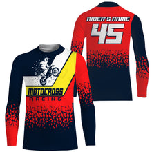Load image into Gallery viewer, Motocross racing custom jersey UPF30+ unisex adult kid dirt bike offroad motorcycle rider outfits NMS1016