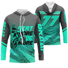 Load image into Gallery viewer, Kid adult custom motocross jersey turquoise blue UPF30+ dirt bike MX racing Dirt More Ride More NMS977