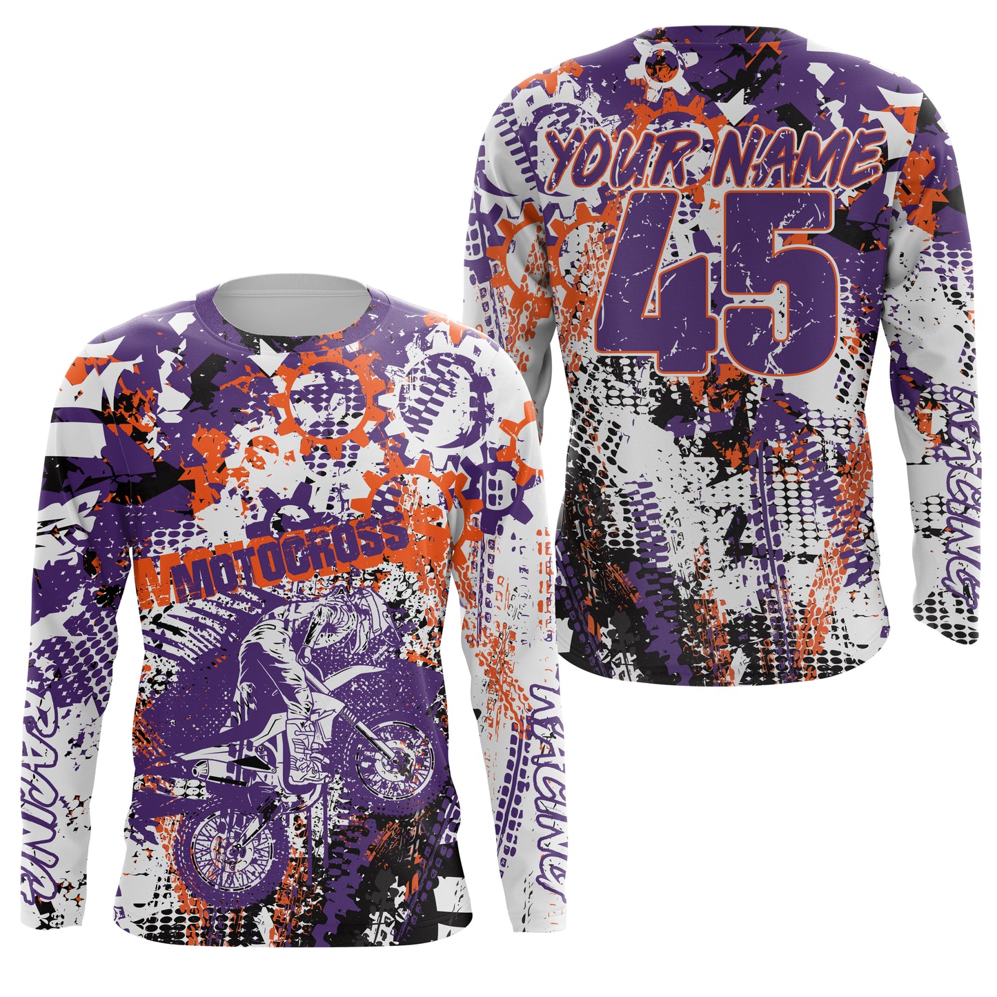 Custom purple MX riding jersey youth kid adult Motocross racing dirt bike off-road motorcycle PDT14