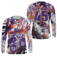 Load image into Gallery viewer, Custom purple MX riding jersey youth kid adult Motocross racing dirt bike off-road motorcycle PDT14