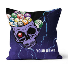 Load image into Gallery viewer, Customized 3D Skull Thunder Billiard Pillow Purple Version, Best Pillows TDM0758