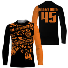 Load image into Gallery viewer, Orange Motocross Jersey Custom Number UPF30+ No Guts No Glory MX Racing Dirt Bike Jersey NMS1203