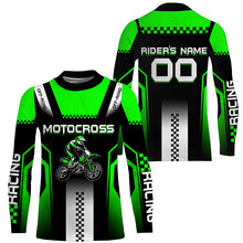 Load image into Gallery viewer, Custom Motocross Jersey UPF30+ Green Dirt Bike Shirt Men Women Kid Off-Road MX Racing Long Sleeve PDT469