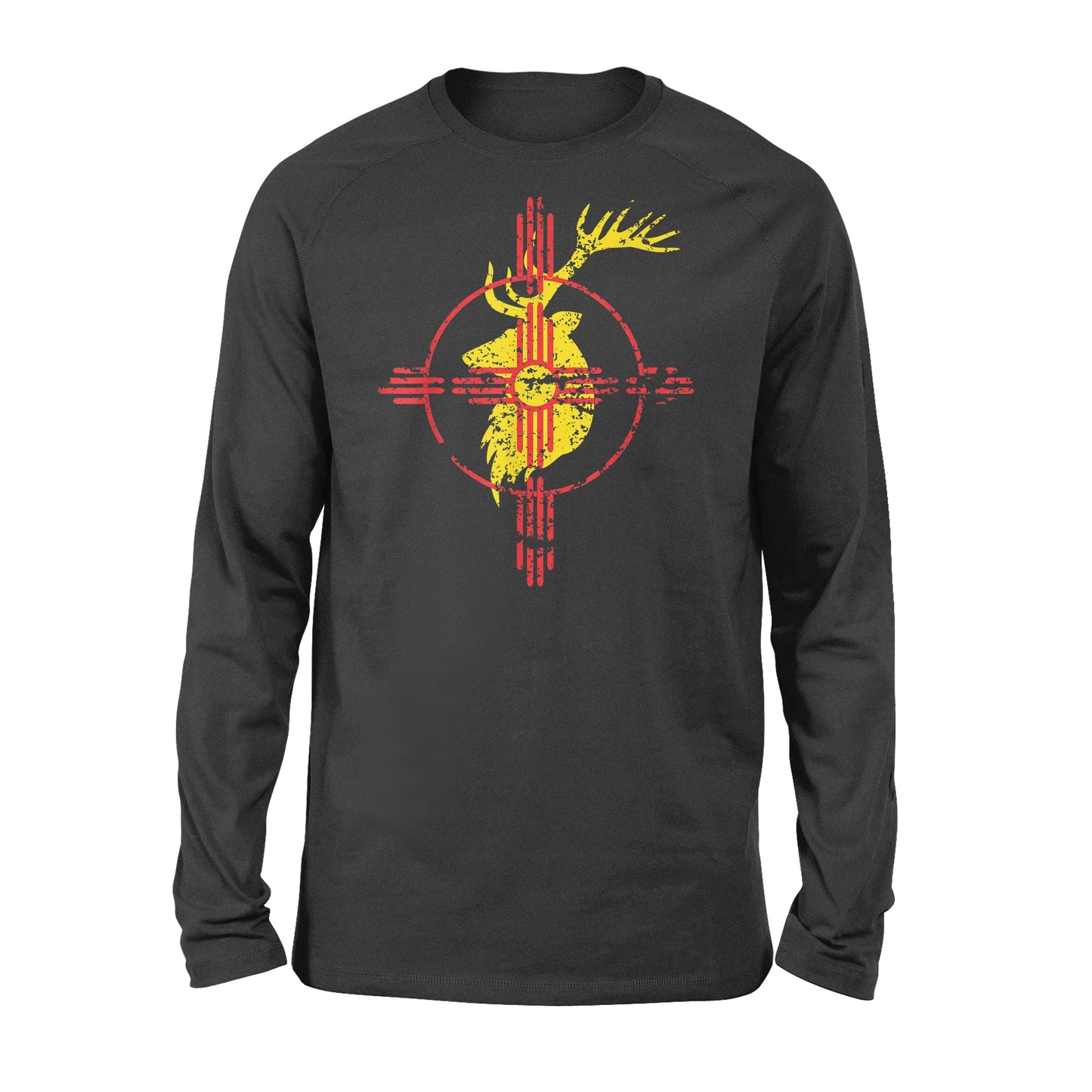 New Mexico State Flag Elk Hunting Zia Symbol Long sleeve - FSD1180 D06