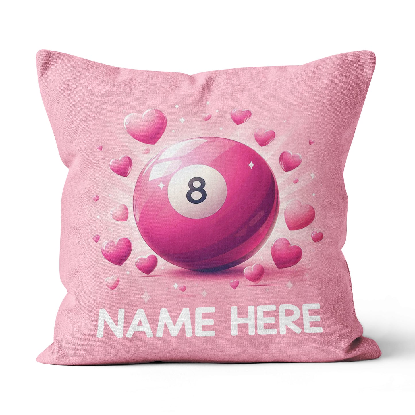 Personalized Funny Pink 8 Ball Billiard With Hearts Pillow Valentine Gifts VHM0939
