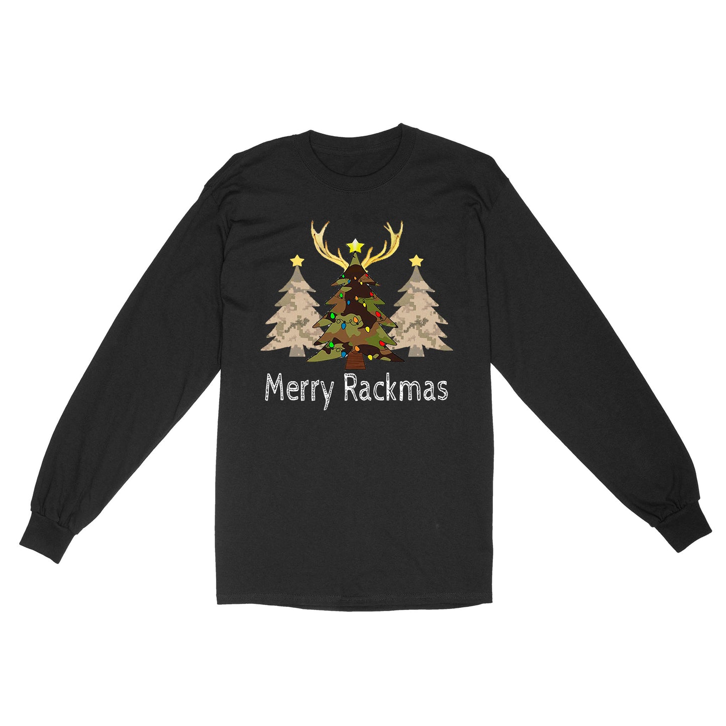 Deer, Elk, Moose hunting Merry Rackmas hunting gift for men Long Sleeve TAD02