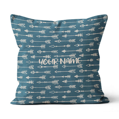 Personalized Blue Arrow Archery Pillow Custom Throw Pillow Archery Gifts VHM0836
