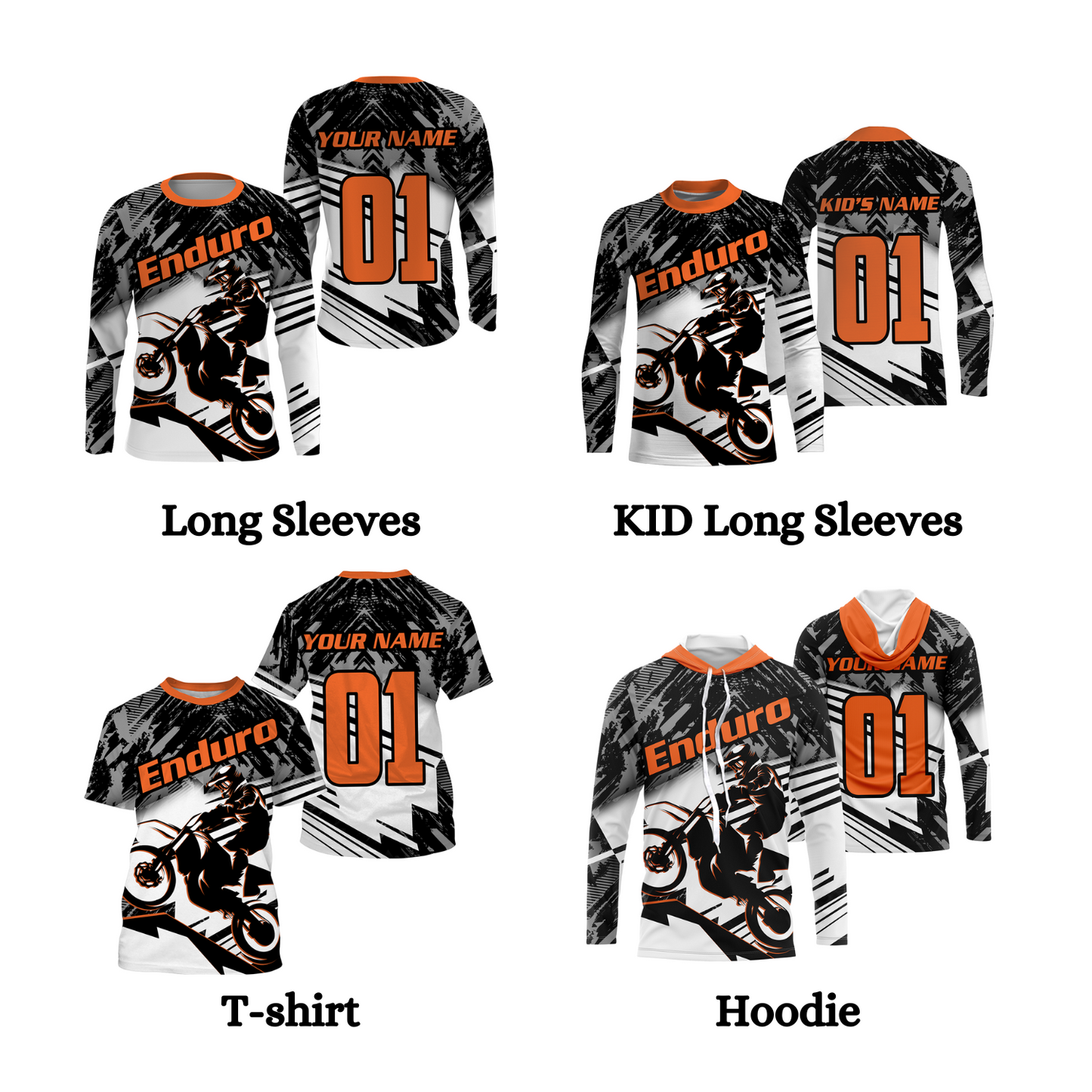 Enduro Jersey UPF30+ Personalized Off-road Motocross Adults & Kid Extreme Dirt Bike Racing| NMS695