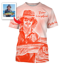 Load image into Gallery viewer, Fishing Shirt Custom Name, Image, Time, Location 3D UV protection Shirts UPF 30+ Fishing gift| Red - TMTS050