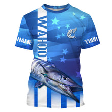Load image into Gallery viewer, Wahoo Fishing Custom Blue Long sleeve performance Fishing Shirts, Wahoo Fishing apparel TMTS016