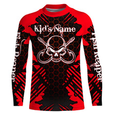 Load image into Gallery viewer, Fish Reaper Skull Custom Long Sleeve performance Fishing Shirts, Skull Fishing jerseys TMTS070