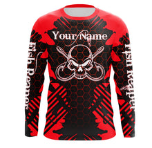 Load image into Gallery viewer, Fish Reaper Skull Custom Long Sleeve performance Fishing Shirts, Skull Fishing jerseys TMTS070