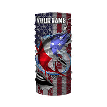 Load image into Gallery viewer, Personalized Tuna Fishing Fish Hook Vintage American Flag Saltwater Fishing UV Protection Fishing Shirts HVFS057