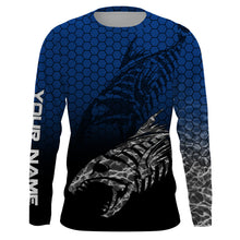 Load image into Gallery viewer, Fish Skeleton Custom Name Performance Fishing UV Protection Long Sleeve Shirt TTN42
