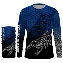 Load image into Gallery viewer, Fish Skeleton Custom Name Performance Fishing UV Protection Long Sleeve Shirt TTN42