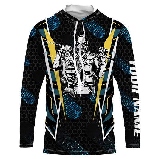 Vintage Fisherman Custom Name Long Sleeve Performance Fishing Sun Protection UV Shirts TTN86