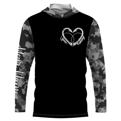 Gone Fishing Heart Fish Hook Gray Camo Performance Fishing Shirts UV Protection TTN34