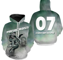 Load image into Gallery viewer, Motocross Personalized Long Sleeves Hoodie T-shirt, All Over Printed Motorcycle Off-road Dirt Racing| NMS301