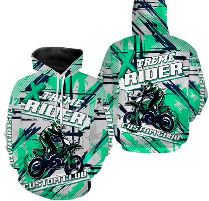 Extreme Motocross All Over Printed Long Sleeves Hoodie Tshirt, Personalized Motorcycle Off-road Racing| NMS286