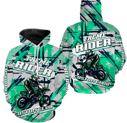 Extreme Motocross All Over Printed Long Sleeves Hoodie Tshirt, Personalized Motorcycle Off-road Racing| NMS286