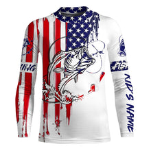 Load image into Gallery viewer, Bass fishing with America flag fishing shirt gift for fisherman A10