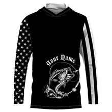 Load image into Gallery viewer, Custom Name Bass Fishing US Flag Performance Fishing Shirt, Bass Fishing Jerseys
