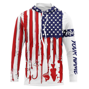 American flag UV protection fishing shirt gift for fisherman A11