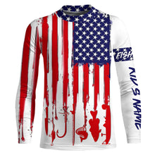 Load image into Gallery viewer, American flag UV protection fishing shirt gift for fisherman A11