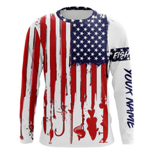 Load image into Gallery viewer, American flag UV protection fishing shirt gift for fisherman A11