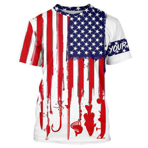 American flag UV protection fishing shirt gift for fisherman A11