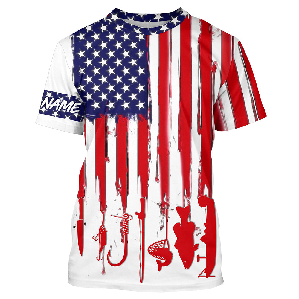 American Flag UV Protection Fishing Shirt Fishing Jersey For Fisherman A12