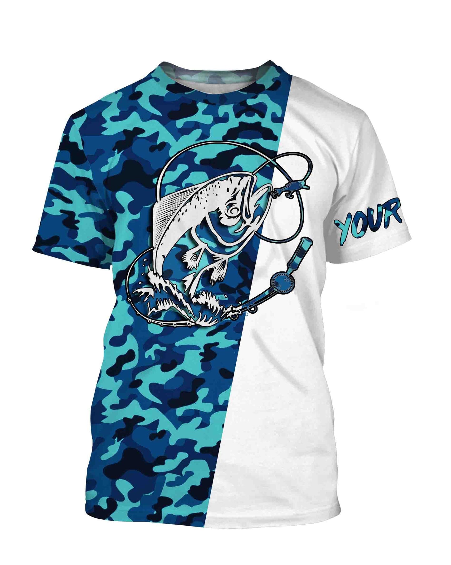 Mahi Mahi Fishing Sea Camo Custom Name Full Printing Shirts Personalized Gift TATS112