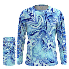 Load image into Gallery viewer, Custom Saltwater Long sleeve Fishing Shirts UV Protection, Sea wave camo Fishing Shirts - IPHW1560