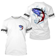 Load image into Gallery viewer, Tuna Fishing American Flag Custom performance Long Sleeve Fishing Shirts, Patriotic Fishing gifts - IPHW1414