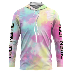 Custom Womens pastel Tie Dye Shirts, UV Long Sleeve Fishing Shirts for women - IPHW1722