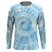 Load image into Gallery viewer, Custom blue spiral tie dye Long sleeve performance Fishing Shirts, Fishing gifts for Fisherman IPHW3584
