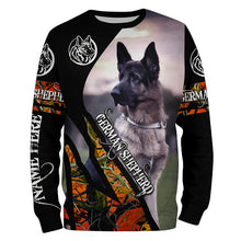 Load image into Gallery viewer, German Shepherd Hunting dog orange camo Customize 3D All over print shirts - various styles to choose all over  T shirt, Long sleeve, Sweatshirt, Tank Top, Zip up, Hoodie - IPH2148