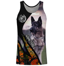 Load image into Gallery viewer, German Shepherd Hunting dog orange camo Customize 3D All over print shirts - various styles to choose all over  T shirt, Long sleeve, Sweatshirt, Tank Top, Zip up, Hoodie - IPH2148