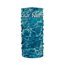 Load image into Gallery viewer, Custom Saltwater Long Sleeve performance Fishing Shirts for anglers | teal blue  Sea wave camo Fishing jerseys - IPHW1328