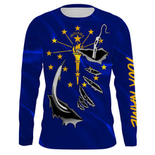 Load image into Gallery viewer, Indiana Flag 3D Fish Hook UV Protection Custom Long Sleeve performance Fishing Shirts IPHW489
