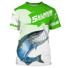 Load image into Gallery viewer, Angry Chinook King Salmon Custom Long sleeve Fishing Shirts, Salmon hunter Fishing jerseys | green IPHW3353