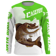 Load image into Gallery viewer, Angry Catfish Custom Long sleeve performance Fishing Shirts, Catfish hunter Fishing jerseys | green IPHW3378