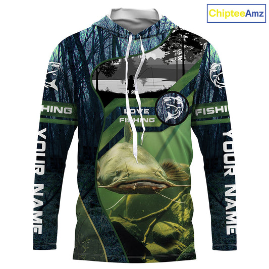 Catfish Custom Long Sleeve performance Fishing Shirts, Catfish Fishing jerseys - IPHW2388