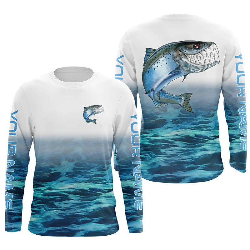 Custom Chinook King Salmon Tournament Long Sleeve Fishing Shirts, Salmon Performance Fishing Jerseys IPHW4795