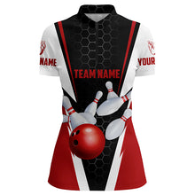 Load image into Gallery viewer, Custom Bowling Shirts For Women, Bowling Ball And Pins Women&#39;S Bowling Jerseys | Red IPHW4175