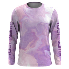 Load image into Gallery viewer, Beautiful purple Tie dye camo Womens Long sleeve Fishing Shirts, Personalized UV Protection Women Fishing apparel - IPHW1724