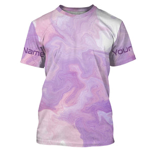 Beautiful purple Tie dye camo Womens Long sleeve Fishing Shirts, Personalized UV Protection Women Fishing apparel - IPHW1724