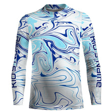 Load image into Gallery viewer, Custom Saltwater Long sleeve Fishing Shirts UV Protection, Sea wave camo Fishing Shirts - IPHW1728